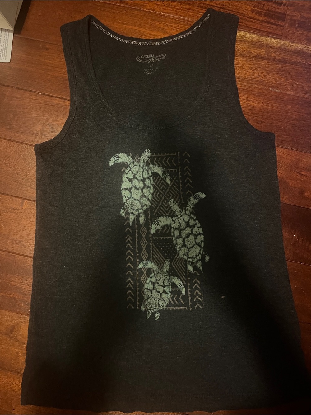 Cozy Threads Black Turtle Graphic Tank Top